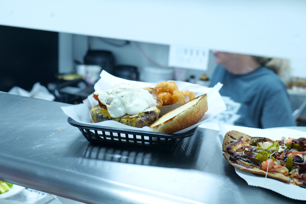 Delicious burger showcasing our food quality
