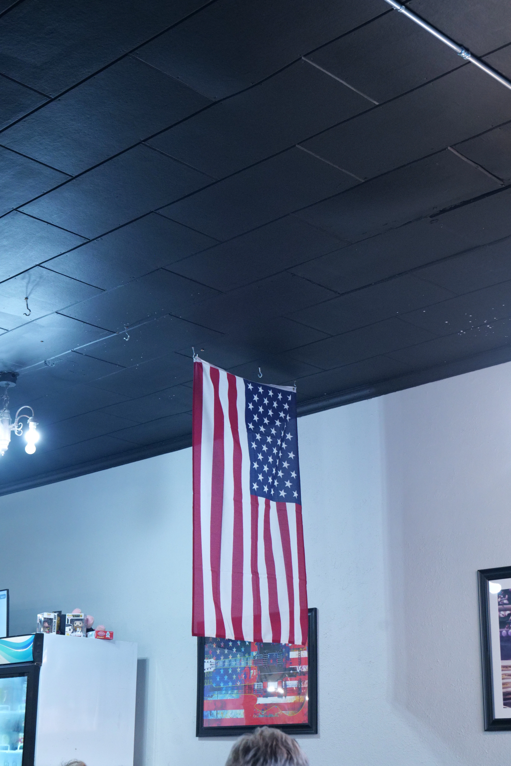 American flag and patriotic decor