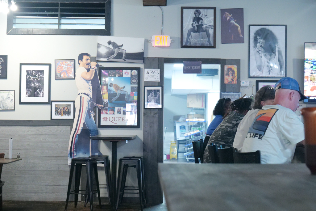 Queen memorabilia and rock-n-roll decor