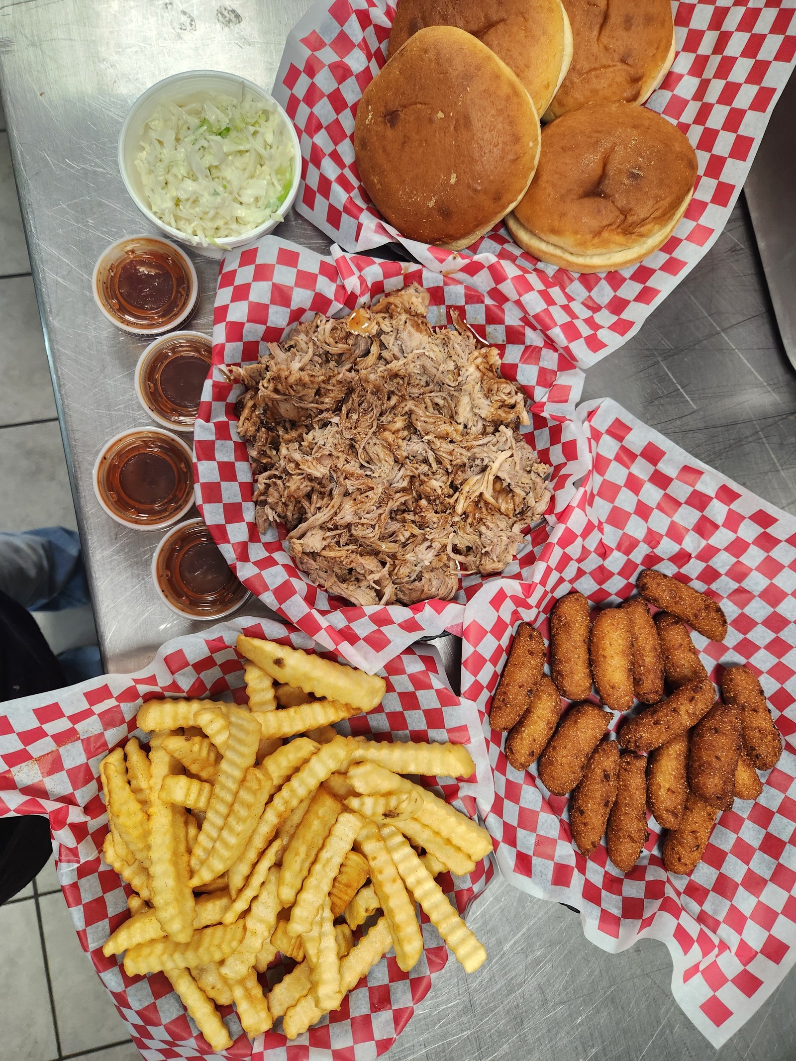 Pork fries with bread